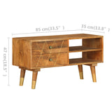 Meuble TV 85x35x47 cm Bois massif de manguier