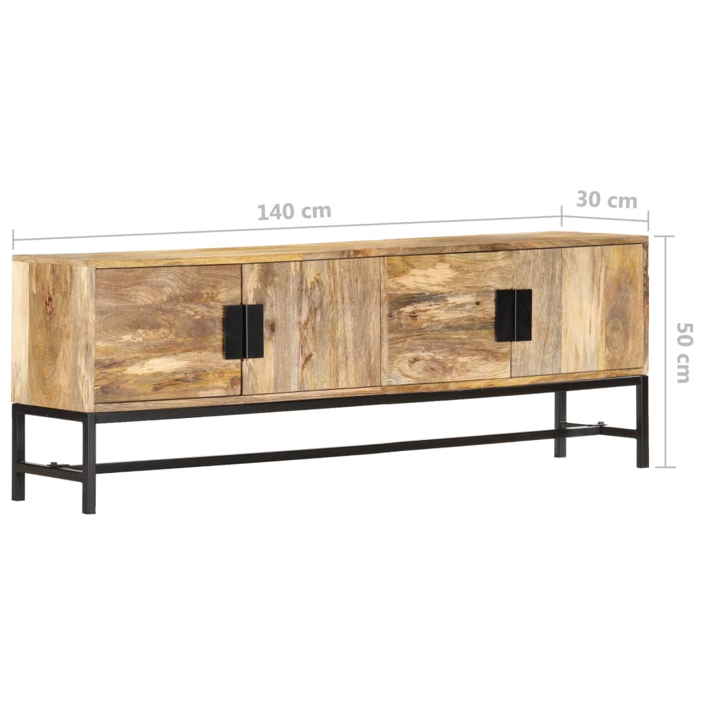 Meuble TV 140x30x50 cm Bois massif de manguier