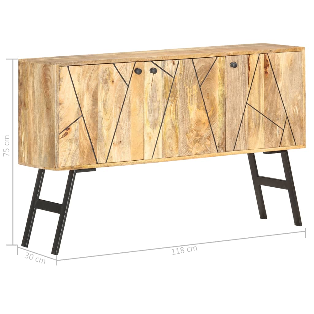 Buffet 118x30x75 cm Bois de manguier massif