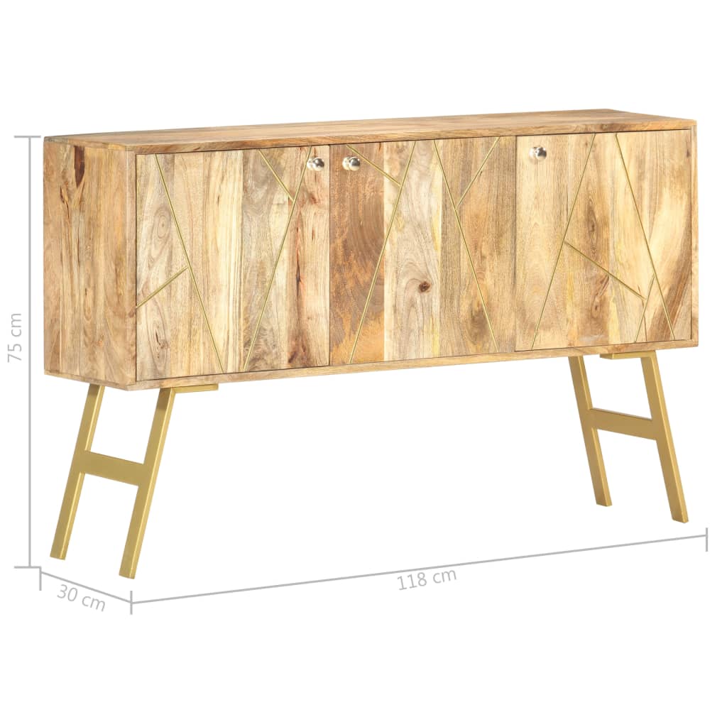 Buffet 118x30x75 cm Bois de manguier massif