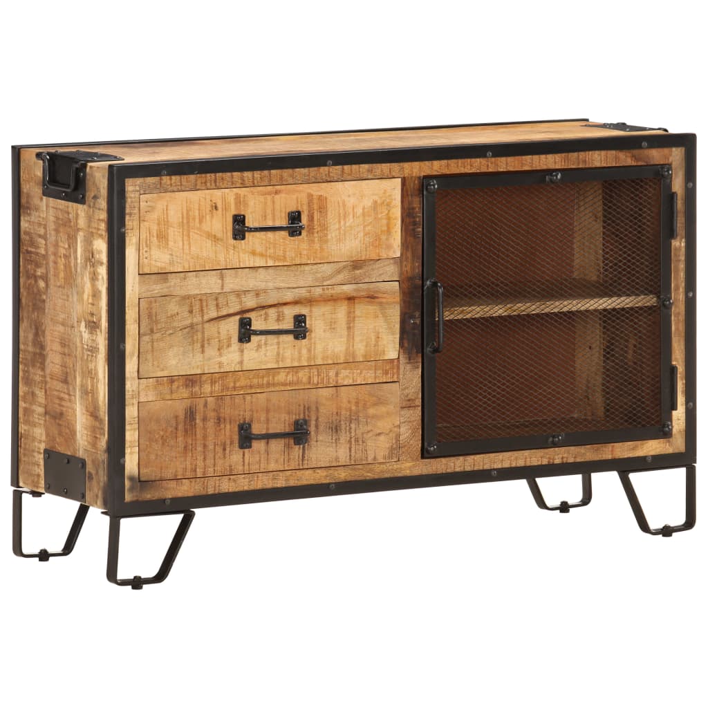 Sideboard 100x31x60 cm Rohes massives Mangoholz