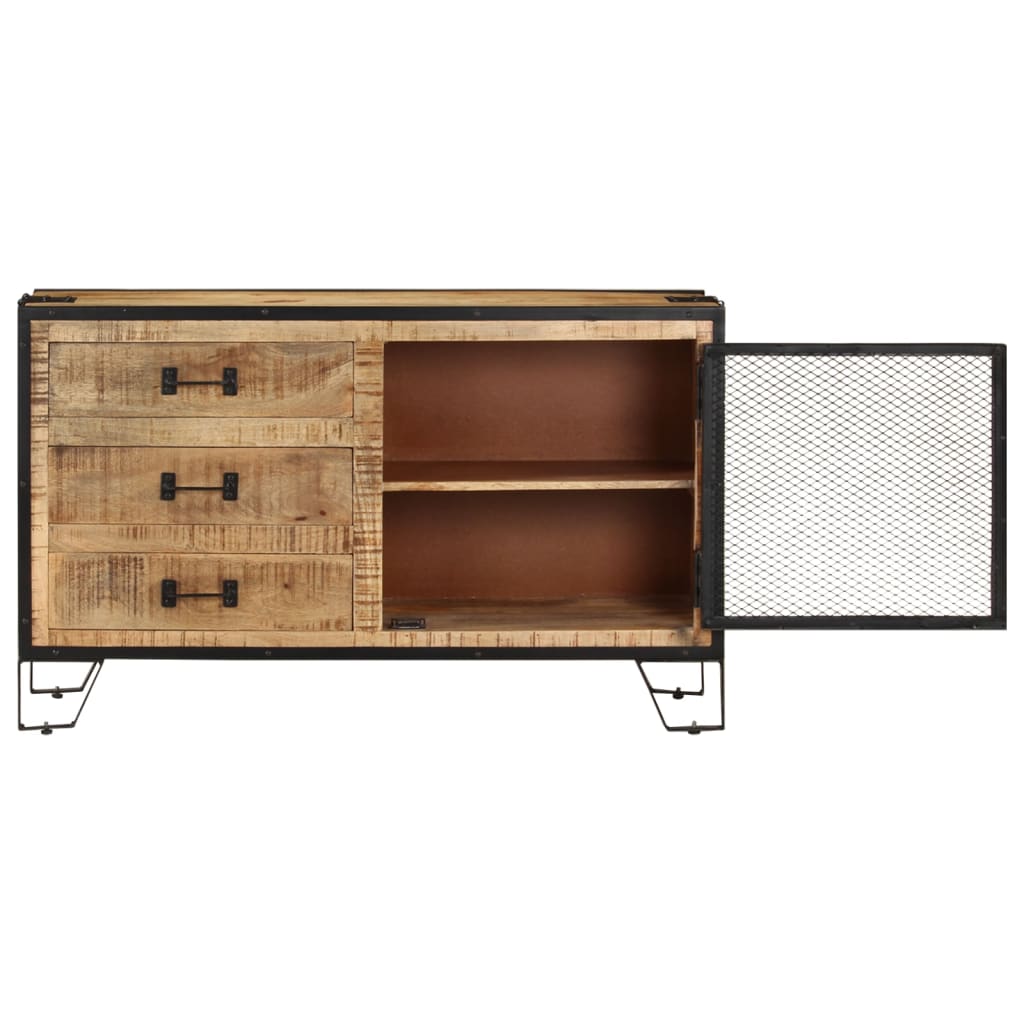 Sideboard 100x31x60 cm Rohes massives Mangoholz