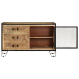 Sideboard 100x31x60 cm Rohes massives Mangoholz