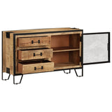 Sideboard 100x31x60 cm Rohes massives Mangoholz