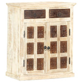 Buffet Blanc 65x30x75 cm Bois de manguier massif