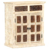 Buffet Blanc 65x30x75 cm Bois de manguier massif