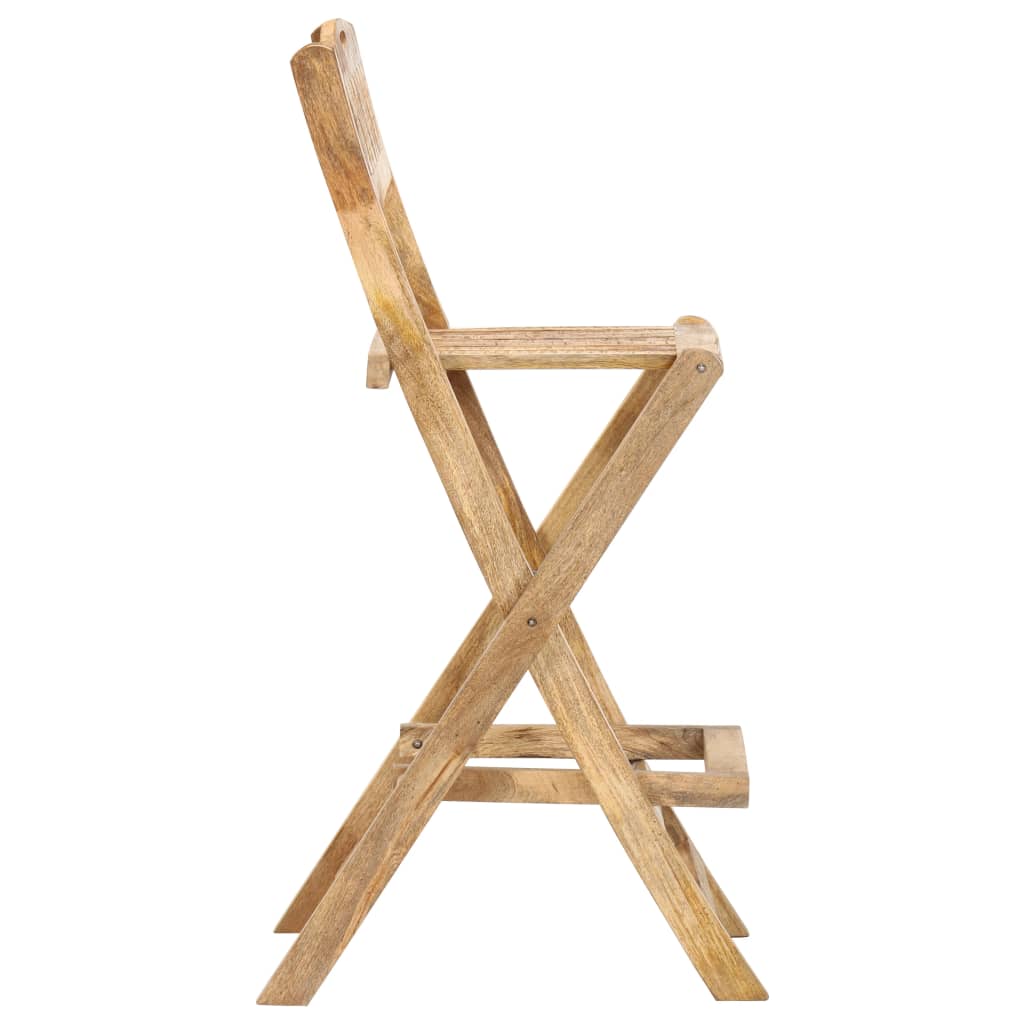 Chaises de bar de jardin pliables lot de 2 Bois manguier solide