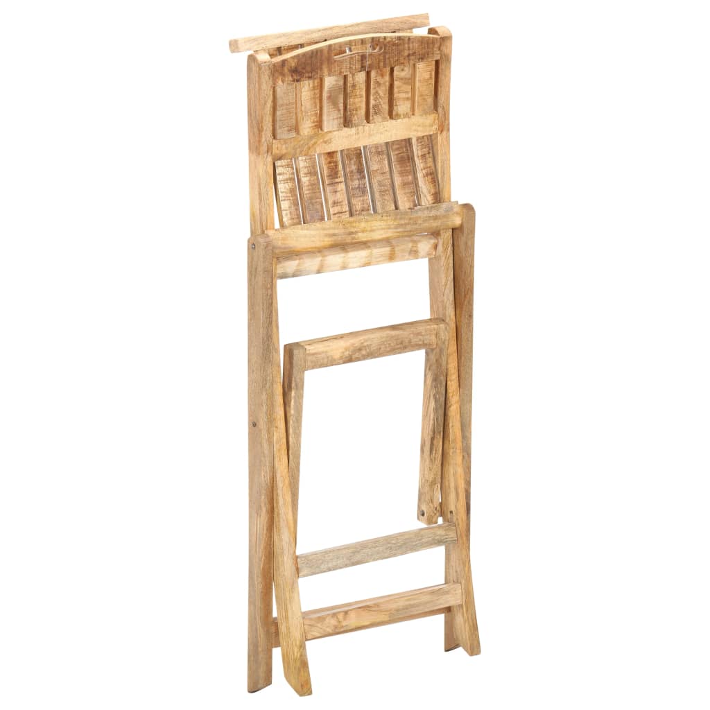 Chaises de bar de jardin pliables lot de 2 Bois manguier solide