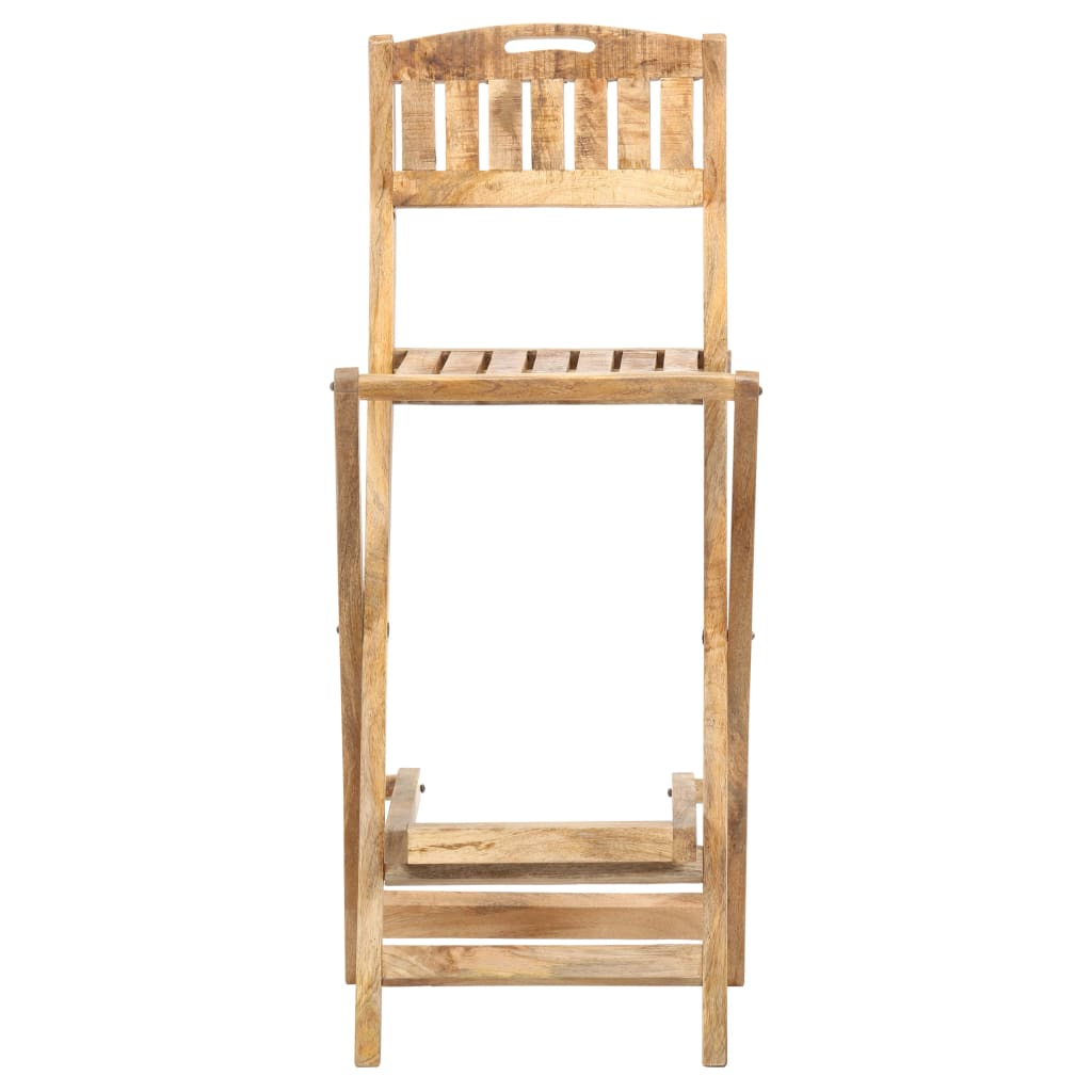 Chaises de bar de jardin pliables lot de 2 Bois manguier solide