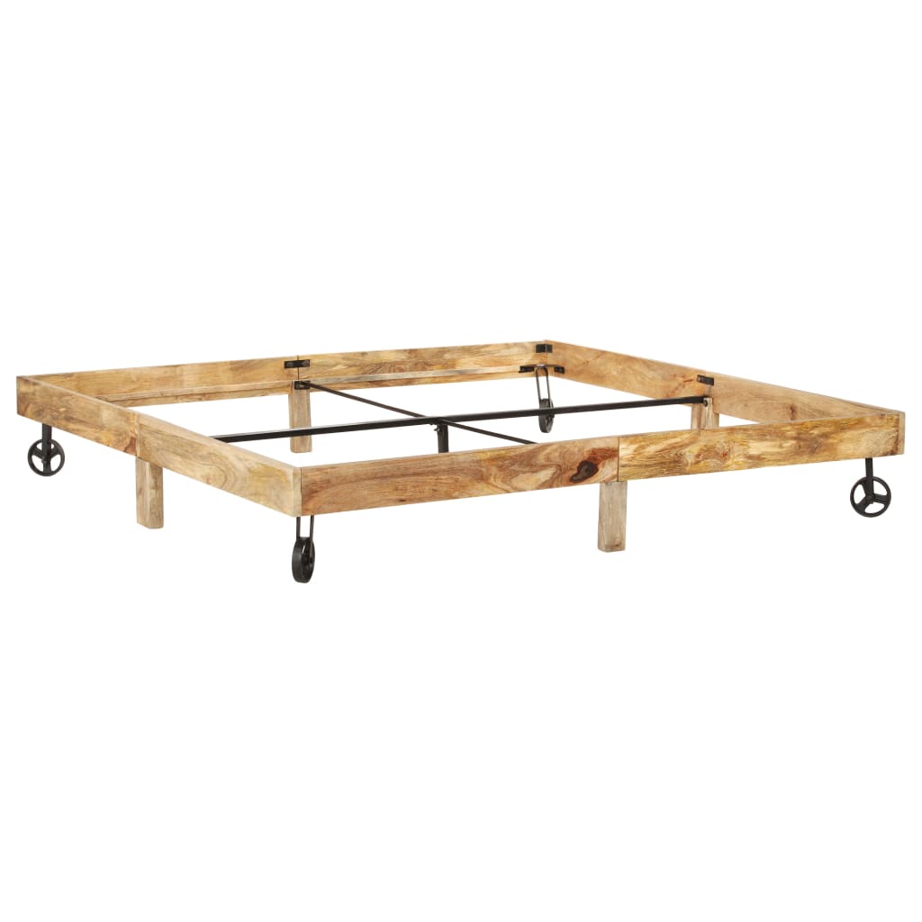 Cadre de lit sans matelas bois de manguier massif 200x200 cm