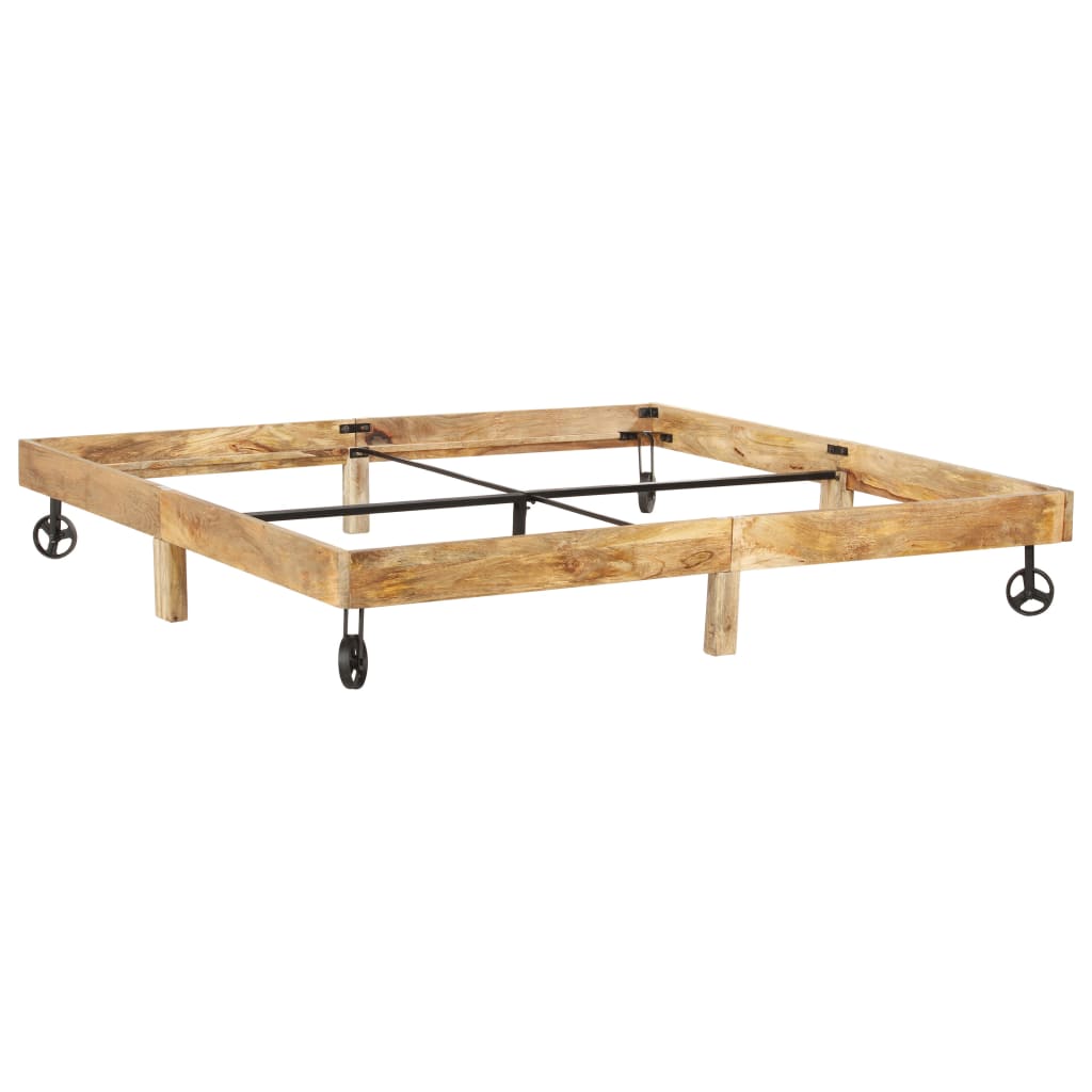 Cadre de lit sans matelas bois de manguier massif 200x200 cm