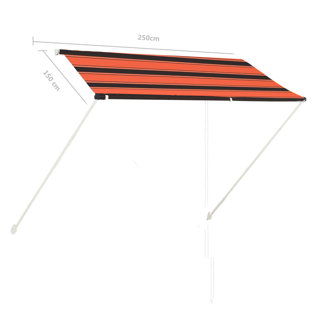 Einziehbare Markise 250x150 cm Orange und Braun