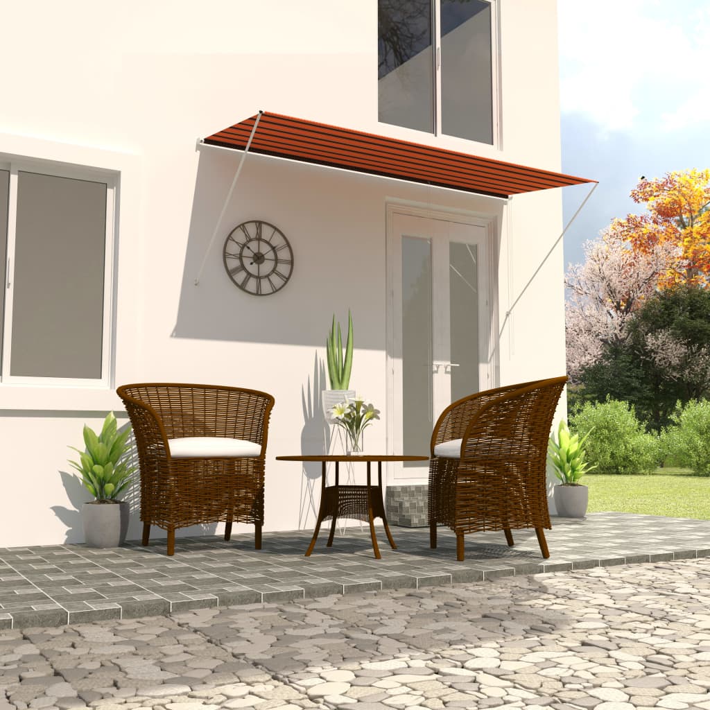 Retractable awning 300x150 cm Orange and brown