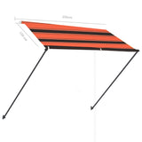 Einziehbare Markise mit LED 250x150 cm Orange und Braun