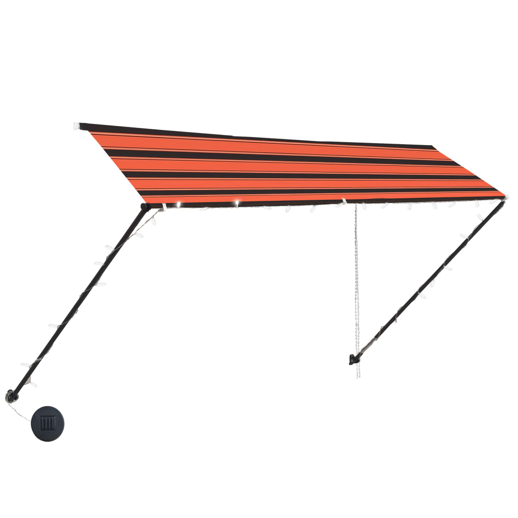 Einziehbare Markise mit LED 300x150 cm Orange und Braun