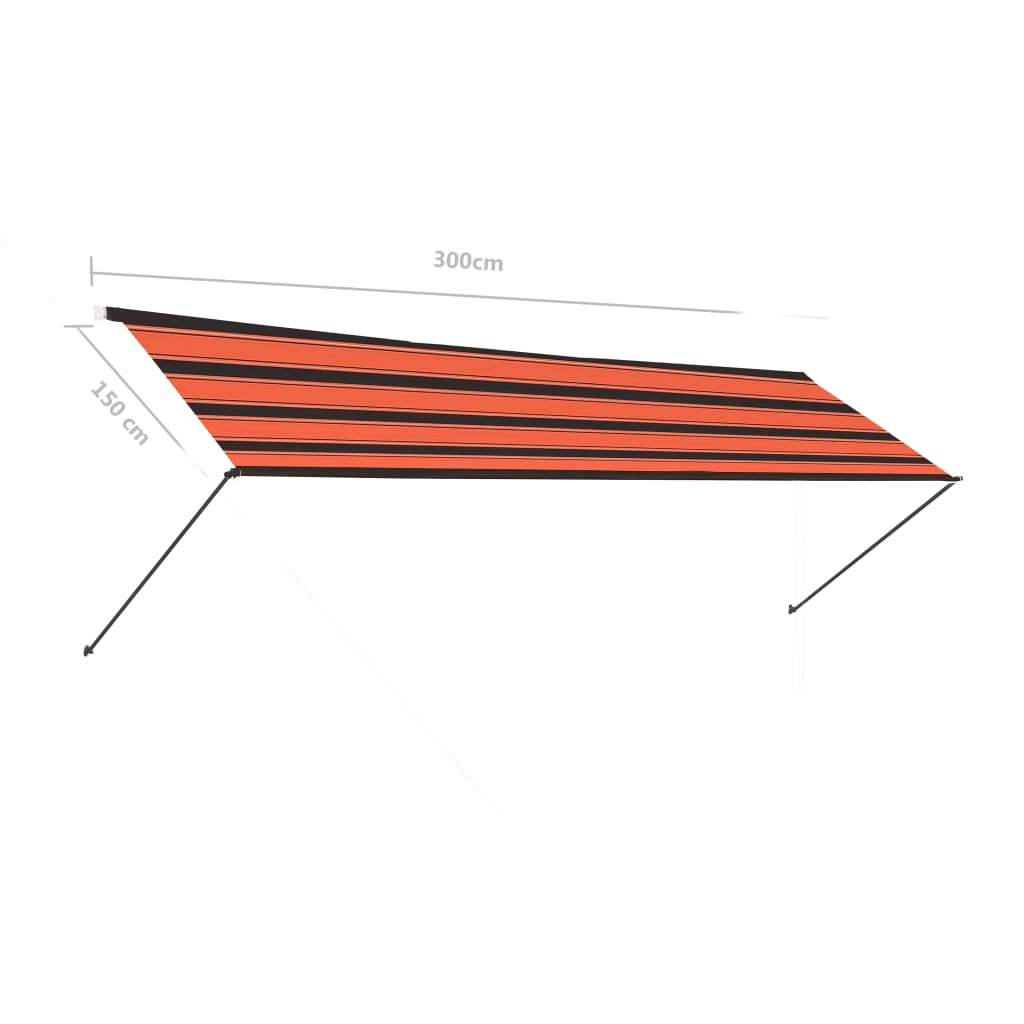 Einziehbare Markise mit LED 300x150 cm Orange und Braun