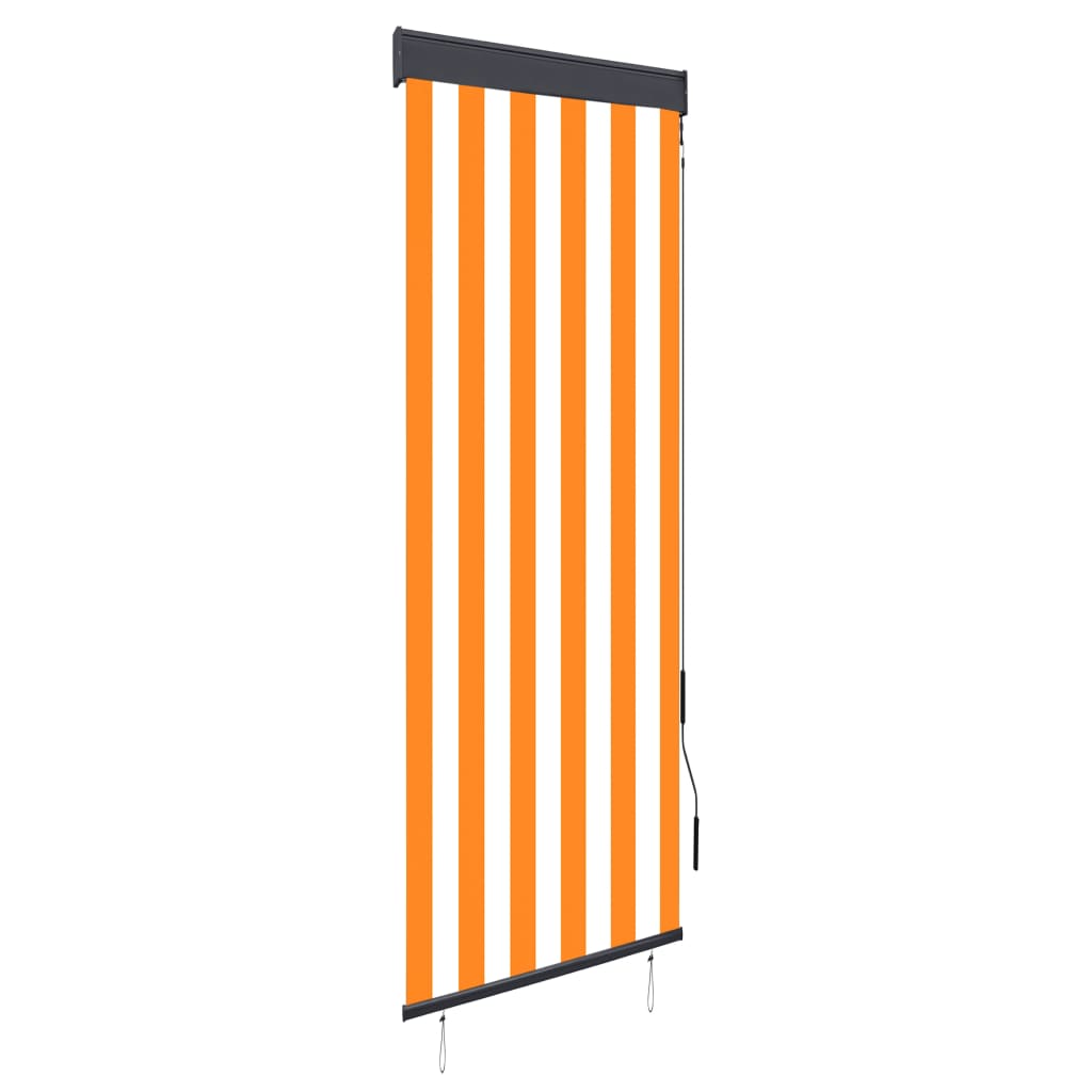 Store roulant d'extérieur 60x250 cm Blanc et orange