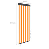 Store roulant d'extérieur 60x250 cm Blanc et orange