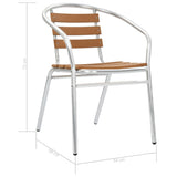 Chaises empilables de jardin lot de 4 Aluminium et WPC Argenté