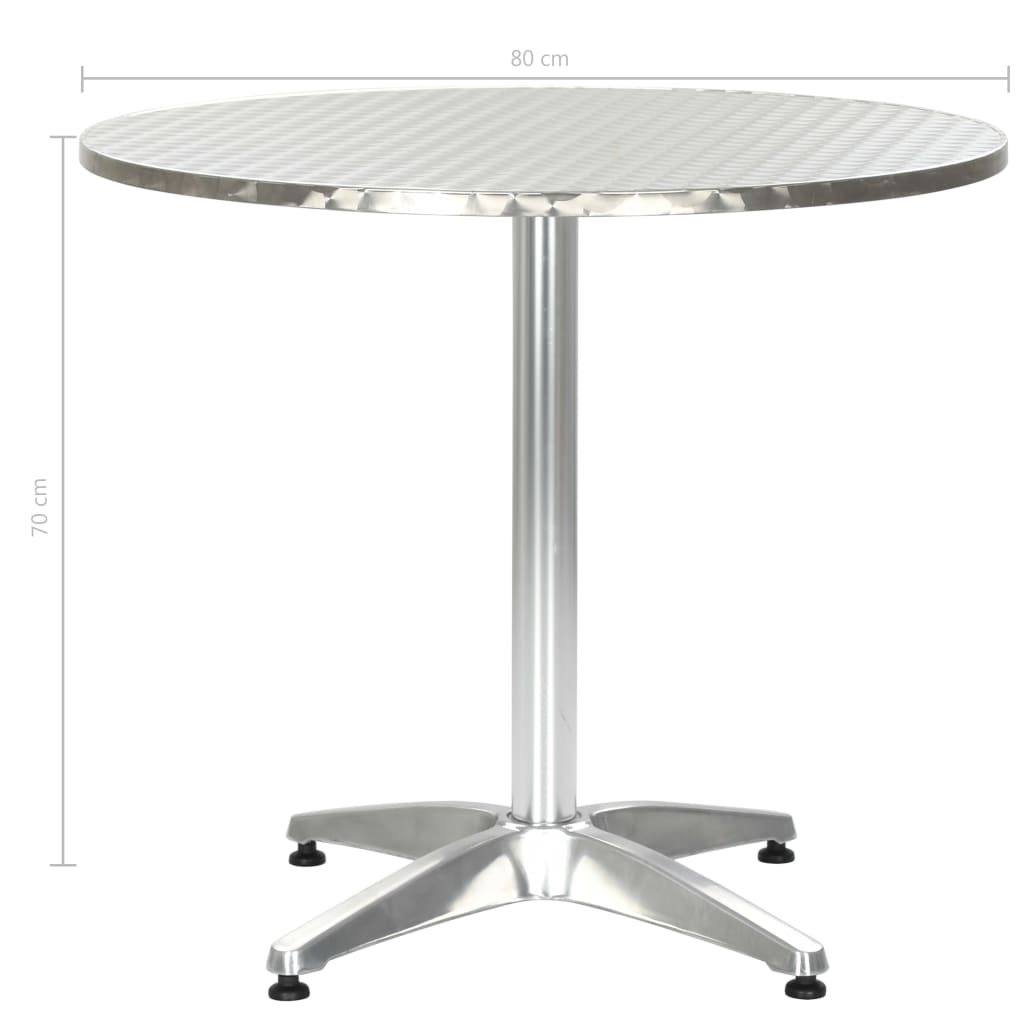 Table de jardin Argenté 80x70 cm Aluminium