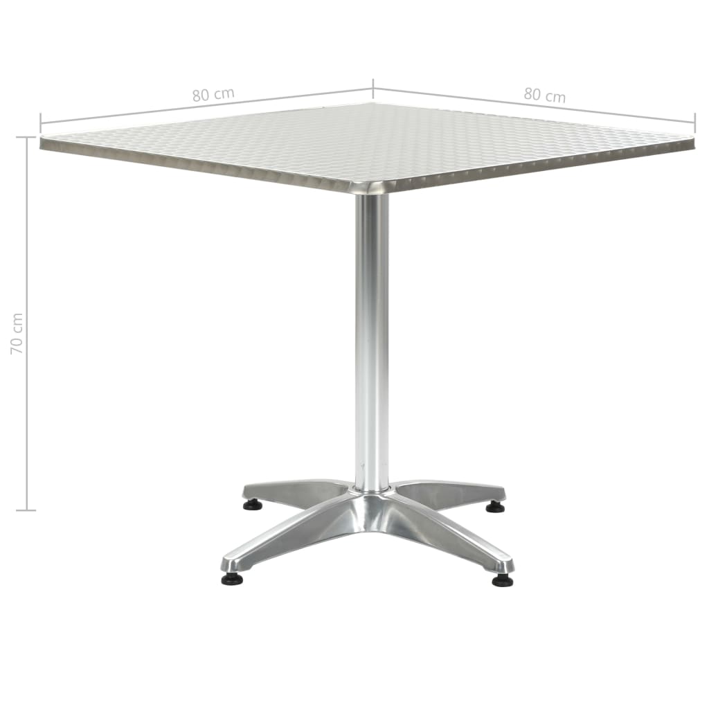 Table de jardin Argenté 80x80x70 cm Aluminium