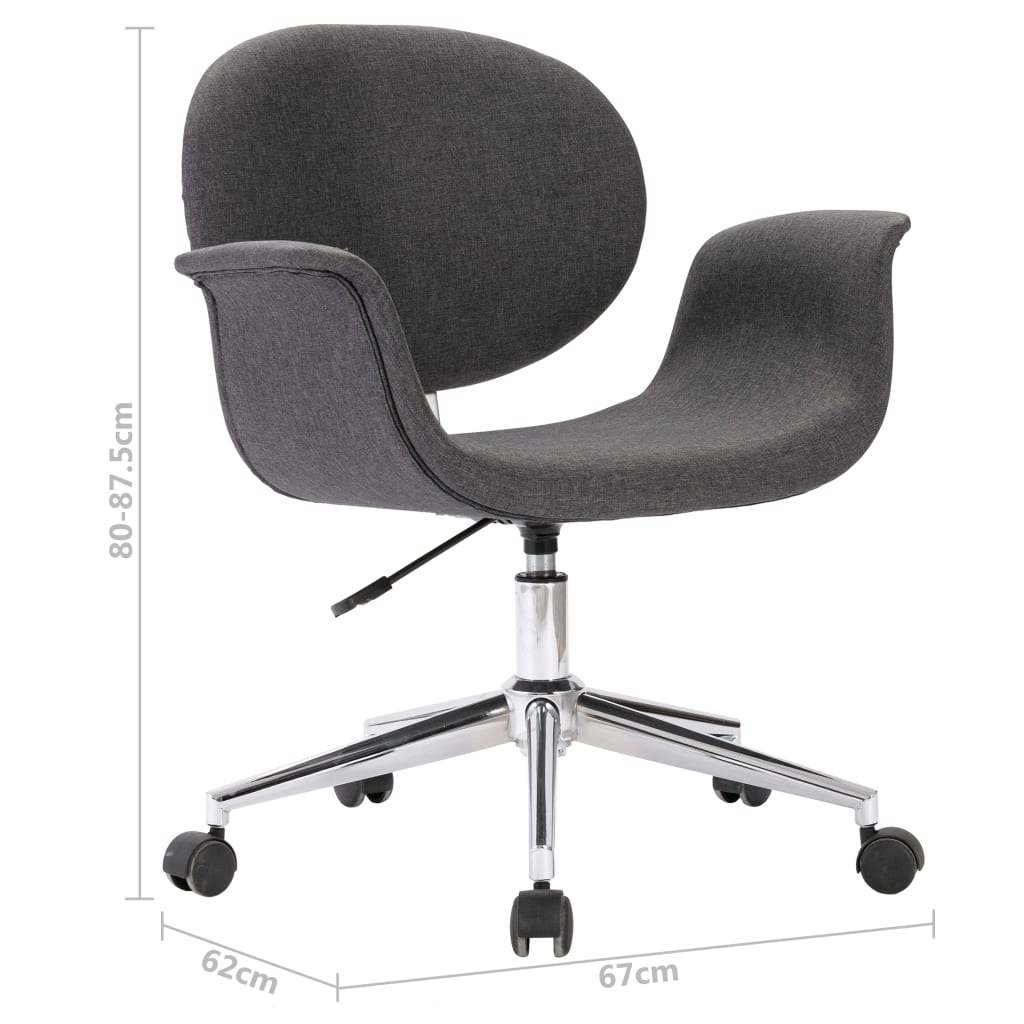 Grey Fabric Swivel Dining Chair