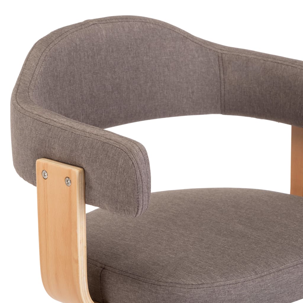 Chaise pivotante à manger Taupe Bois courbé et tissu