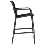 Chaises de bar de jardin lot de 2 Noir Textilène