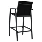 Chaises de bar de jardin lot de 2 Noir Textilène