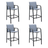 Chaises de bar de jardin lot de 4 Gris Txtilène