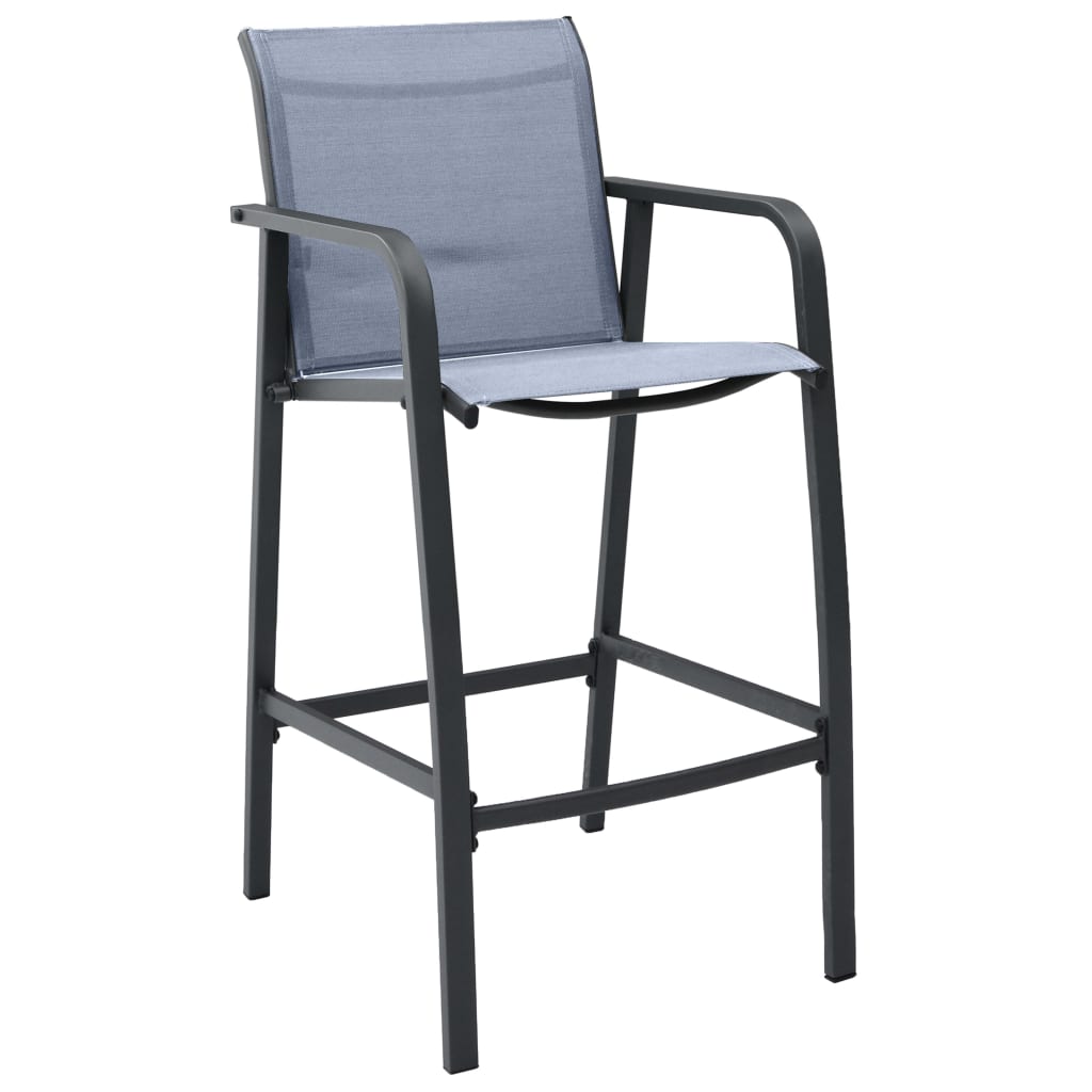 Chaises de bar de jardin lot de 4 Gris Txtilène