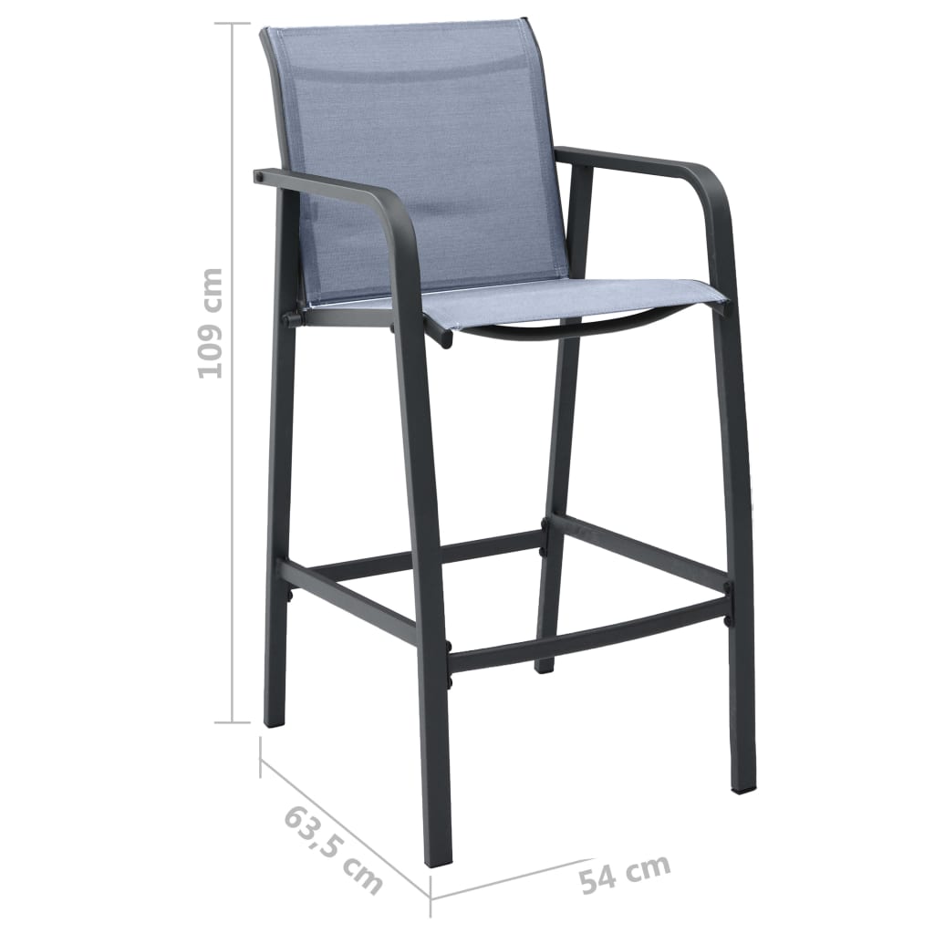 Chaises de bar de jardin lot de 4 Gris Txtilène