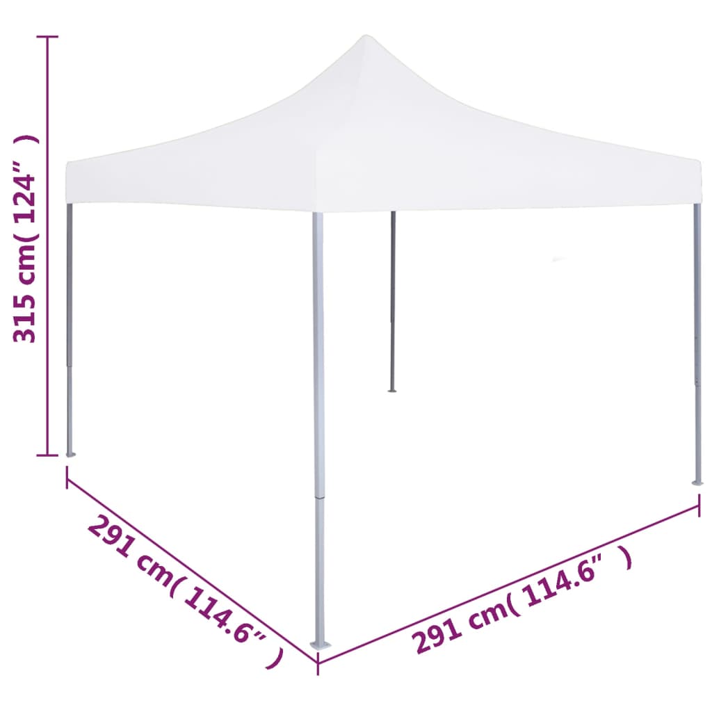 Professional folding reception tent 3x3 m Steel White