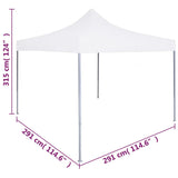 Professional folding reception tent 3x3 m Steel White