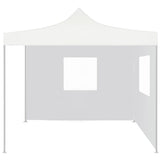 Tente de réception pliable avec 2 parois 3x3 m Acier Blanc