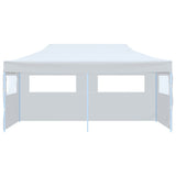 Tente de réception pliable avec parois 3 x 6 m Acier Blanc