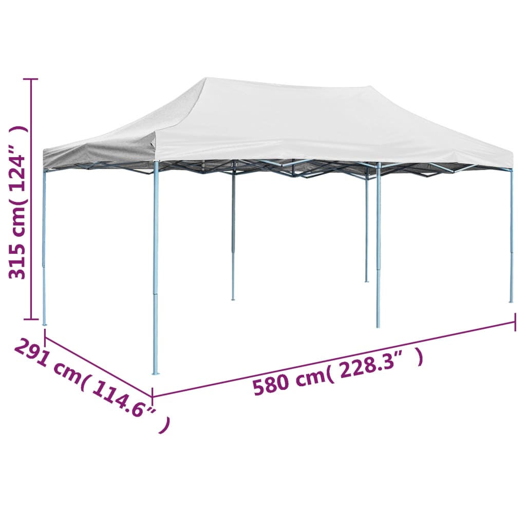 Tente de réception pliable professionnelle 3x6 m Acier Blanc