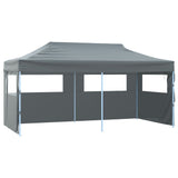 Tente de réception pliable avec 4 parois 3x6 m Acier Anthracite