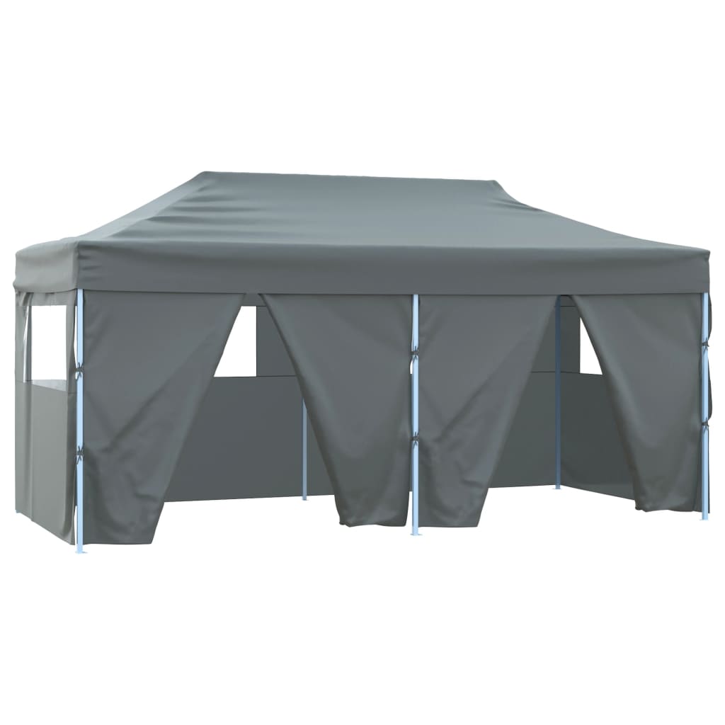 Tente de réception pliable avec 4 parois 3x6 m Acier Anthracite