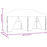 Tente de réception pliable avec 4 parois 3x6 m Acier Anthracite