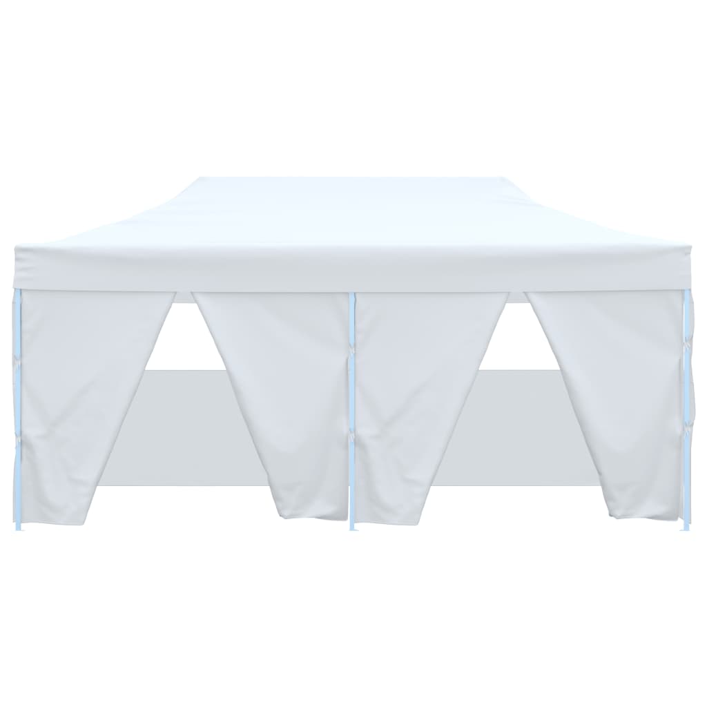 Tente de réception pliable avec 4 parois 3x6 m Acier Blanc