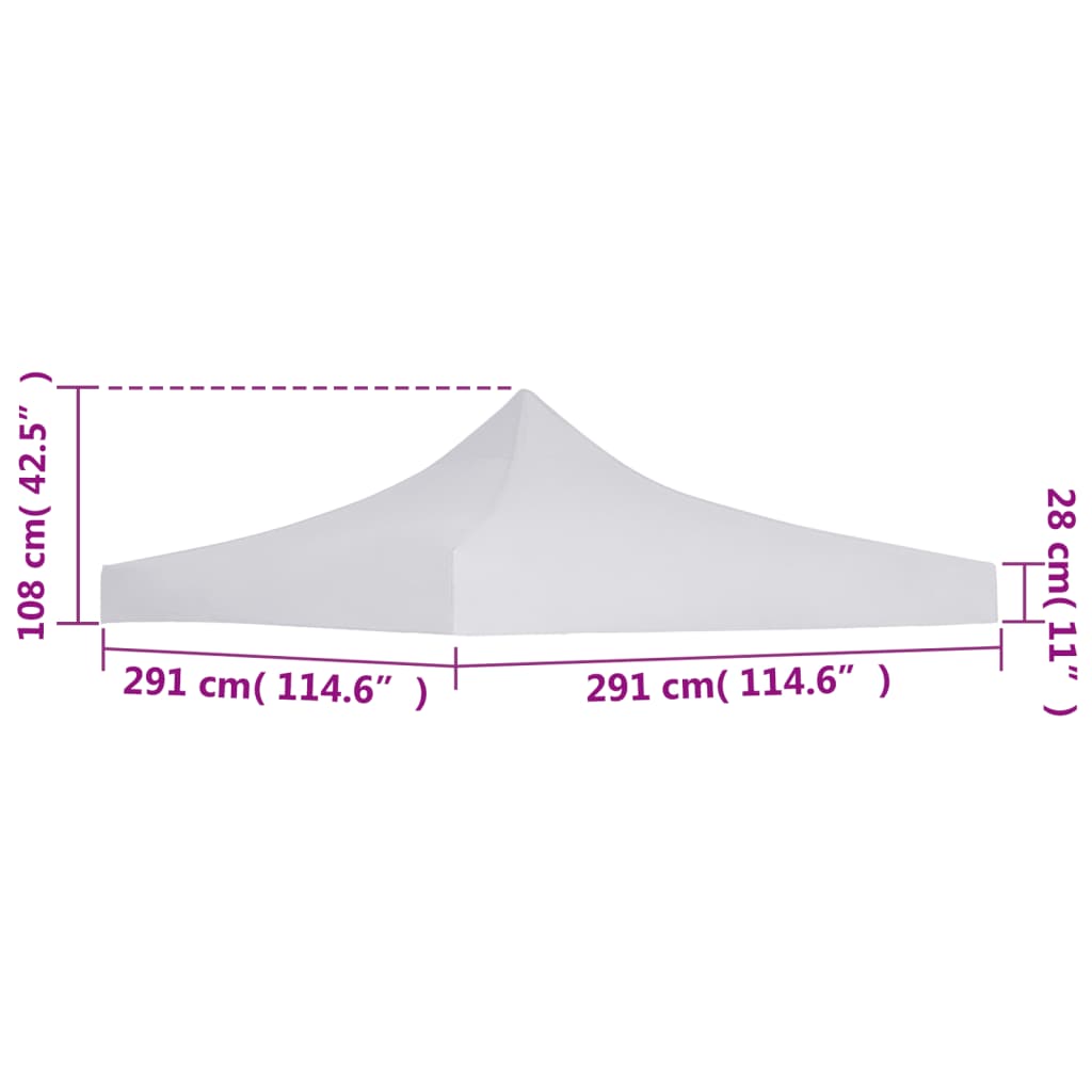 Toit de tente de réception 3 x 3 m Blanc