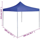 Tente de réception pliable 2x2 m acier bleu