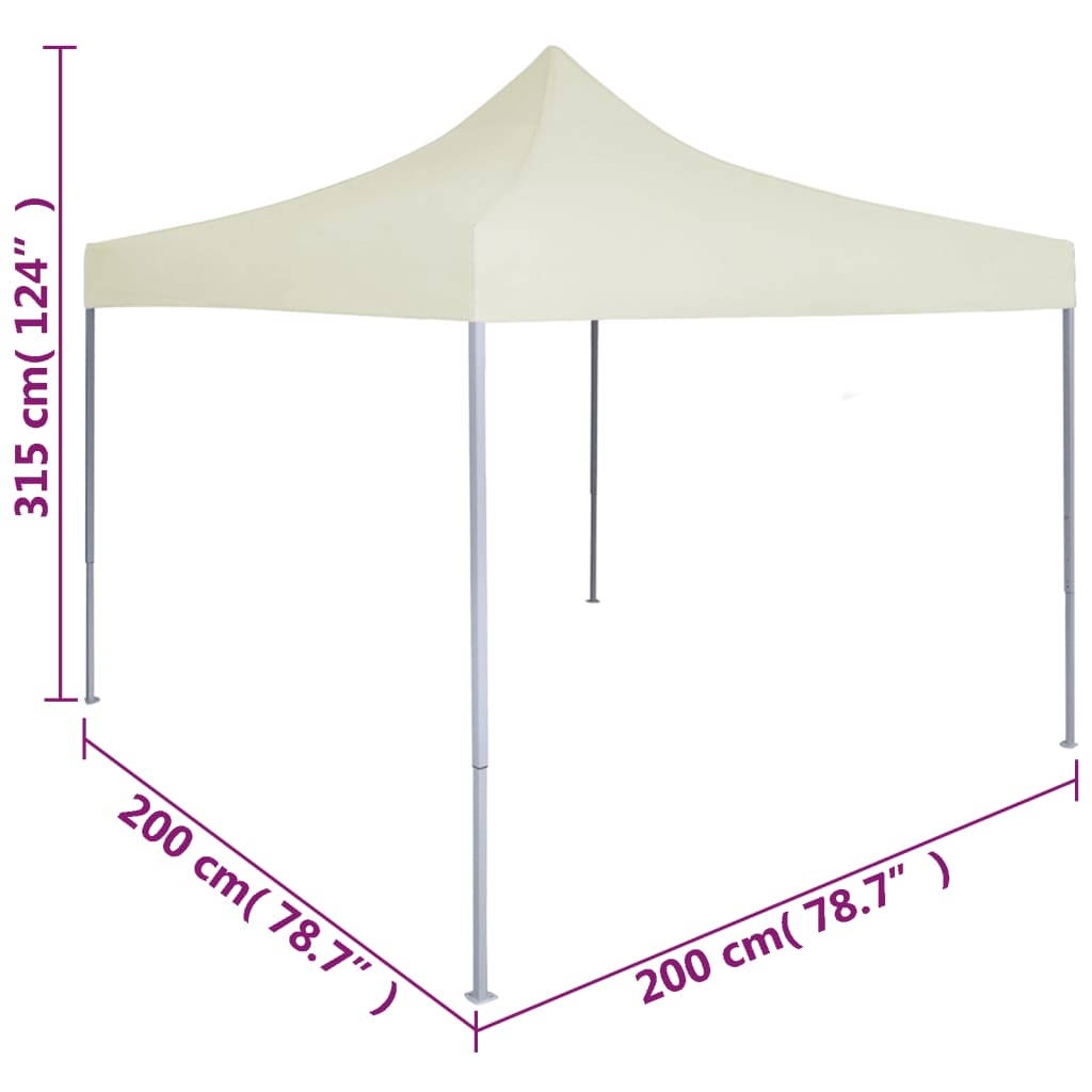 Professionelles faltbares Empfangszelt 2x2 m Stahl Creme