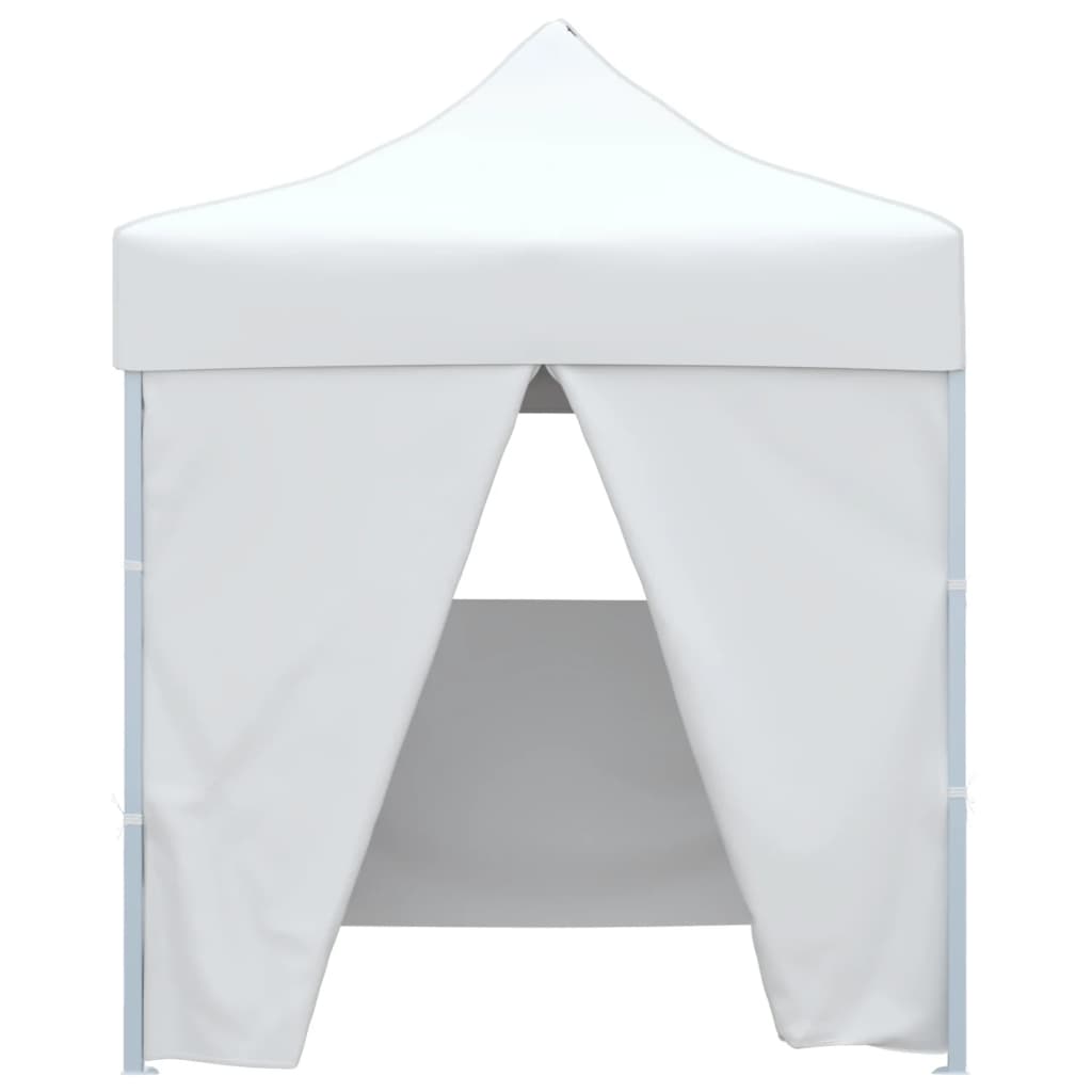 Tente de réception pliable avec 4 parois 2x2 m Acier Blanc