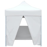 Tente de réception pliable avec 4 parois 2x2 m Acier Blanc