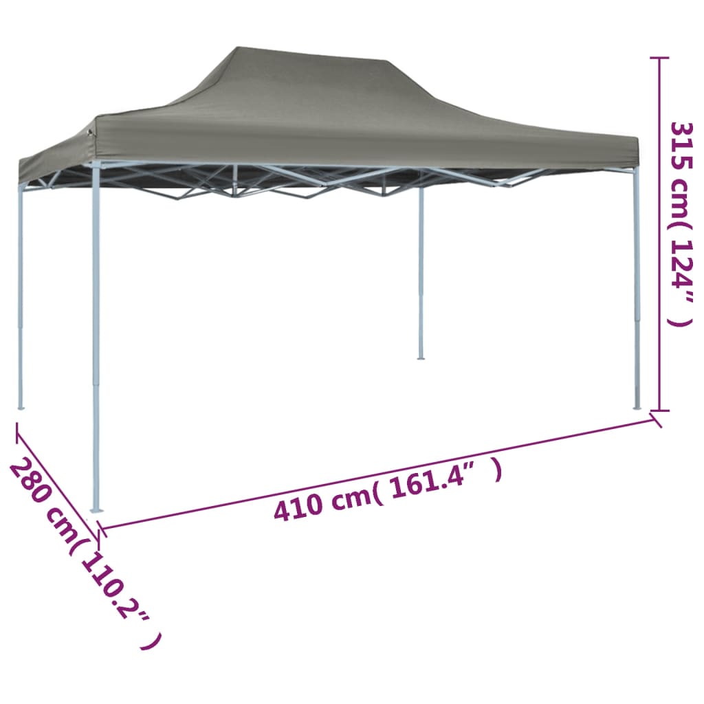 Tente de réception pliable 3x4 m Acier Anthracite