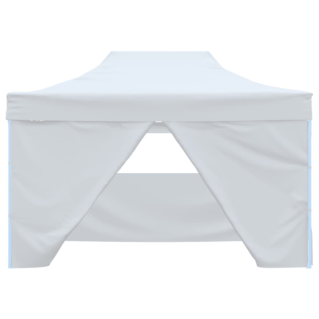 Tente de réception pliable avec 4 parois 3x4 m Acier Blanc