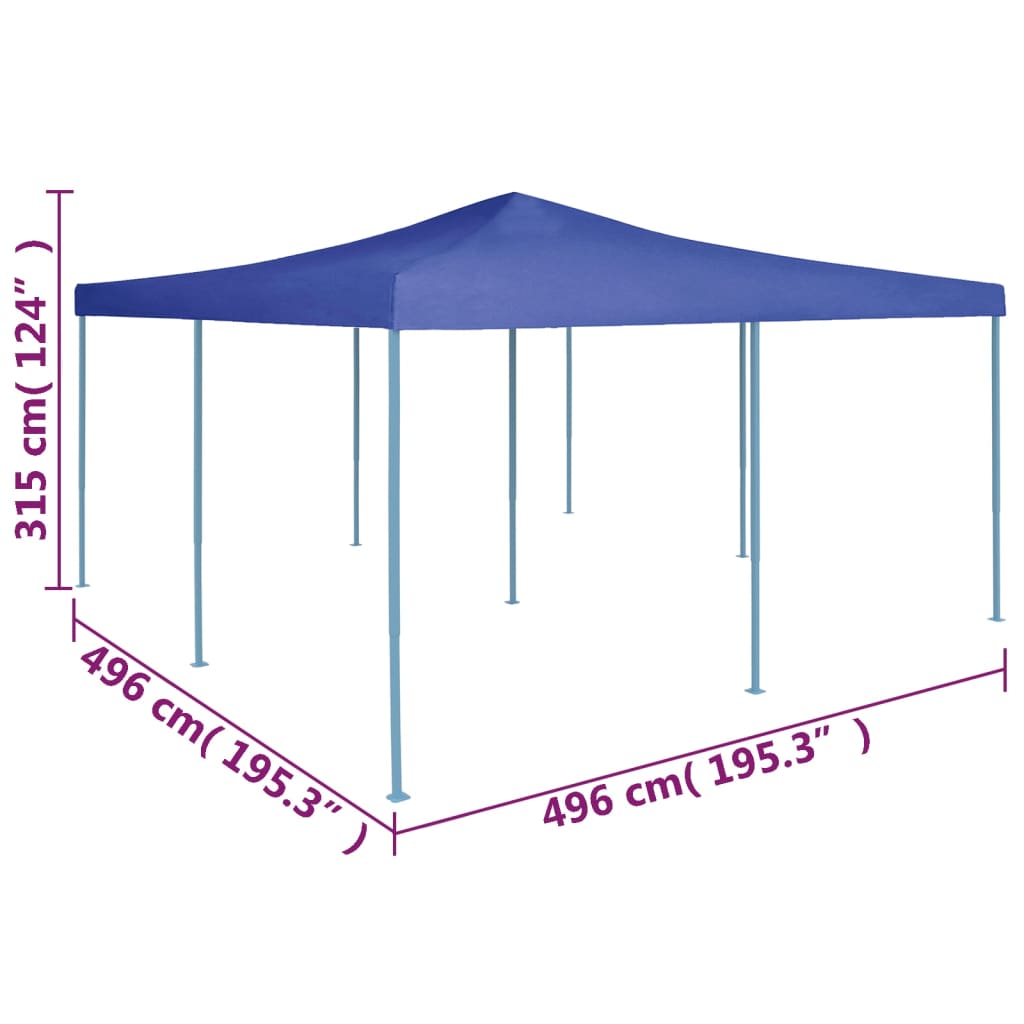 Belvédère pliable 5x5 m Bleu