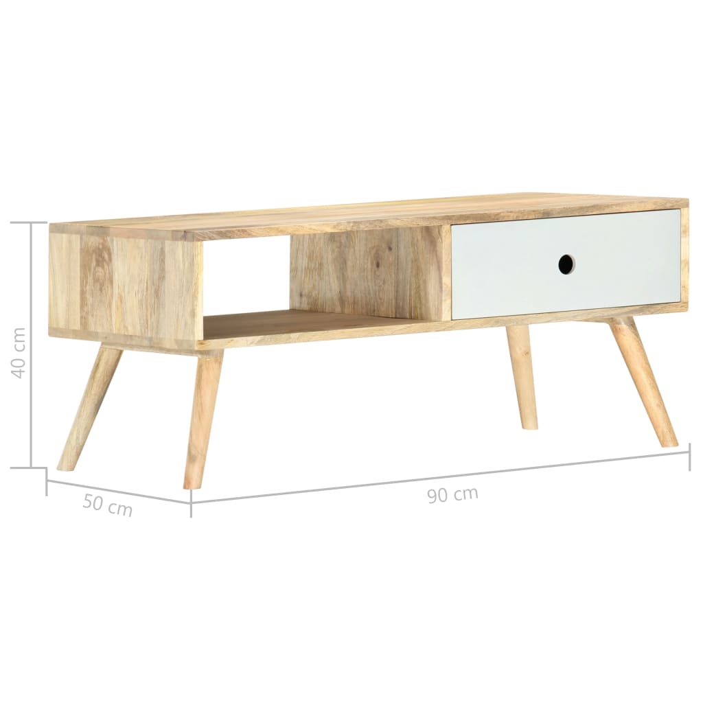 Couchtisch 90x50x40 cm Massives Mangoholz